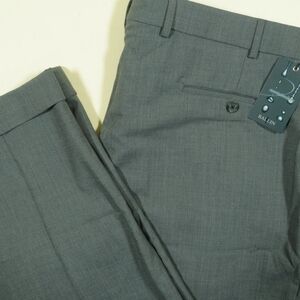 Ballin Comfort Eze Wool Dress Pants Mens 42 Gray Pleated Nanotech New